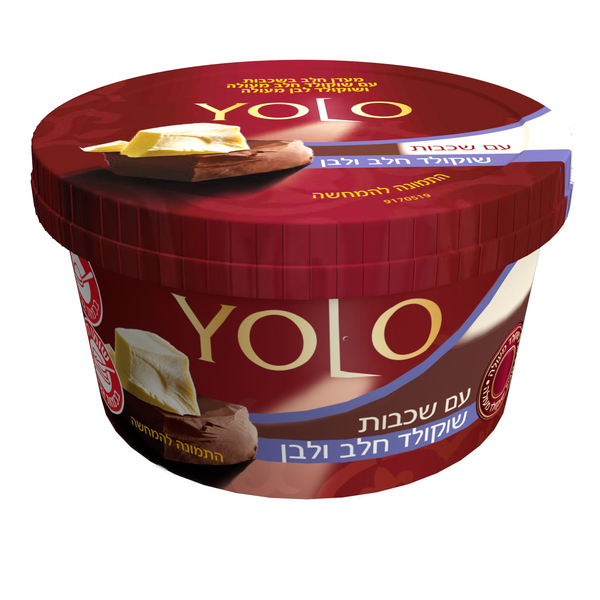 מעדן שכבות שוקולד חלב ולבן YOLO