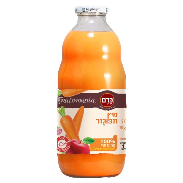 מיץ תפוח וגזר 100% סחוט טרי "כרם "